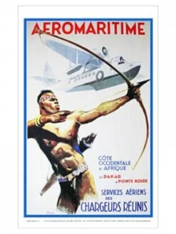 Affiche Air France « Aéromaritime » - 63 X 100 Cm