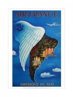 Affiche Air France « Amérique Du Sud » - 50 X 70 Cm