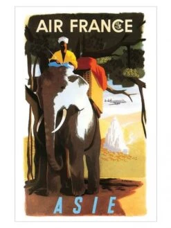 Affiche Air France « Asie » - 63 X 100 Cm