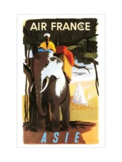 Affiche Air France « Asie » - 50 X 70 Cm
