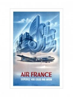 Affiche Air France « Expédiez Vos Colis Par Avion » - 50 X 70 Cm