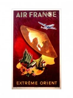 Affiche Air France « Extrême Orient » - 50 X 70 Cm