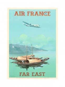 Heller Affiche Air France « Far East » - 50 X 70 Cm