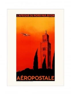 Heller Affiche Air France « L'Afrique Du Nord Par Avion » - 50 X 70 Cm