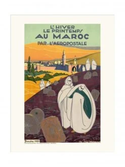 Affiche Air France « L'hiver Le Printemps Au Maroc » - 50 X 70 Cm
