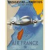 Affiche Air France « Madagascar And Mauritius Via East Africa » - 50 X 70 Cm -BOUTIQUE AERO affiche air france madagascar and mauritius petit modele