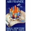 Affiche Air France « Paris - New York - Paris » - 50 X 70 Cm
