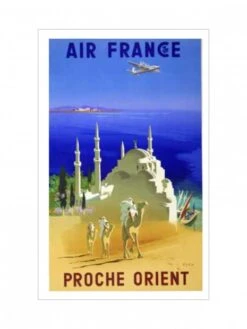 Affiche Air France « Proche Orient » - 50 X 70 Cm