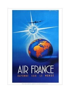Affiche Air France « Rayonne Sur Le Monde » - 50 X 70 Cm
