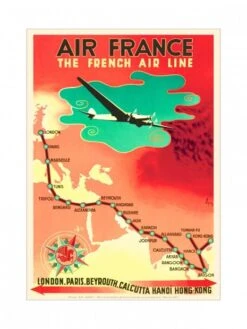 Affiche Air France « The French Air Line » - 50 X 70 Cm