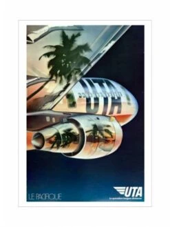 Affiche Air France « UTA » - 50 X 70 Cm