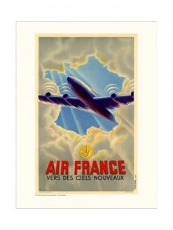 Affiche Air France « Vers Des Ciels Nouveaux » - 50 X 70 Cm