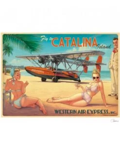 Affiche Catalina Island - Romain HUGAULT - 70 X 50 Cm