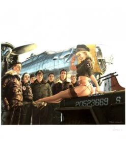 Affiche Pin-Up Sur La Jeep - Romain HUGAULT - 70 X 50 Cm