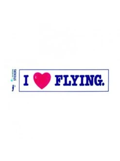 Autocollant I Love Flying - Rectangulaire