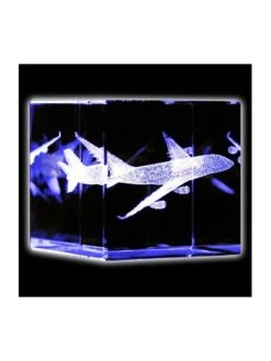 Bloc De Verre Airbus A380 (40 X 40 X 40 Mm)