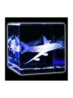 Bloc De Verre Airbus A380 (50 X 50 X 50 Mm)