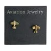 Garmin Boucles D'oreille Brutes Avion Mini Plaqué Or