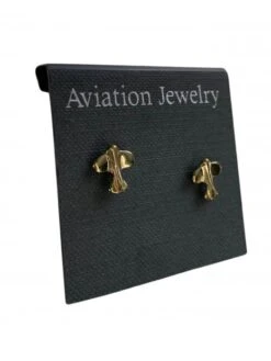 Garmin Boucles D'oreille Brutes Avion Mini Plaqué Or -BOUTIQUE AERO boucles d oreille brutes avion mini plaque or 2