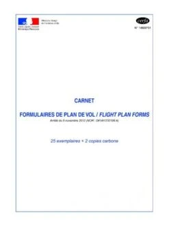 Carnet De 25 Formulaires De Plan De Vol - SIA