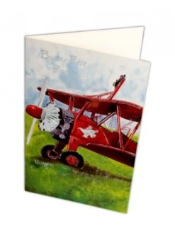 Carte Bonne Fête Papa (avion Rouge)