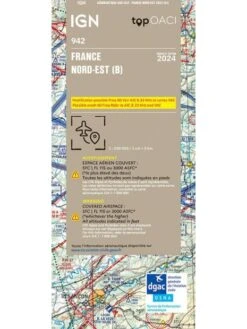 Carte IGN OACI 2024 1/500 000e Nord-Est - Version PAPIER