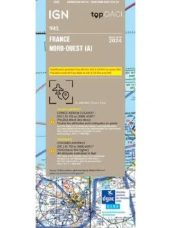 Carte IGN OACI 2024 1/500 000e Nord-Ouest - Version PAPIER