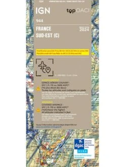 Carte IGN OACI 2024 1/500 000e Sud-Est - Version PAPIER