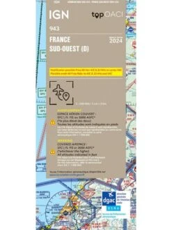 Carte IGN OACI 2024 1/500 000e Sud-Ouest - Version PAPIER