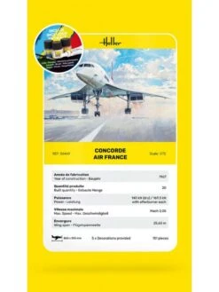 Heller Coffret Maquette à Monter Concorde Air France - 1/72e -BOUTIQUE AERO coffret maquette a monter concorde air france 1 72e 3