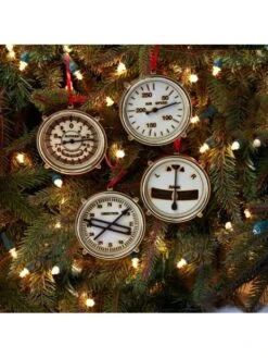 Décoration De Noël - Aircraft Instrument Wood Ornaments (Set Of 4)