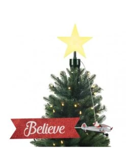 Décoration De Noël - Santa’s Biplane Animated Tree Topper