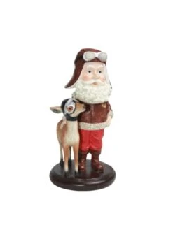 Figurine Père-Noël Aviateur Avec Renne