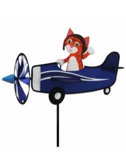 Girouette Décorative Chat Orange Pilote 48 Cm