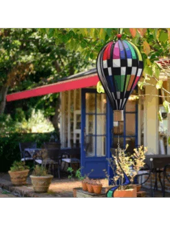 Girouette Décorative Montgolfière - Arc-en-ciel à Carreaux 30,5 Cm -BOUTIQUE AERO girouette decorative montgolfiere arc en ciel a carreaux 305 cm 3