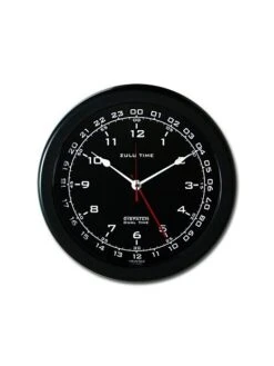 Horloge Murale Avec Heure UTC Trintec - Fond Noir