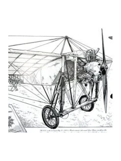 Illustration Blériot XI - Extérieur -BOUTIQUE AERO illustration bleriot xi exterieur 1