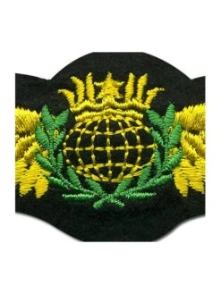 Insigne Pilote Dorée Avec Couronne - Finition En Fil Doré - 115 Mm -BOUTIQUE AERO insigne pilote doree avec couronne finition en fil dore 115 mm 2