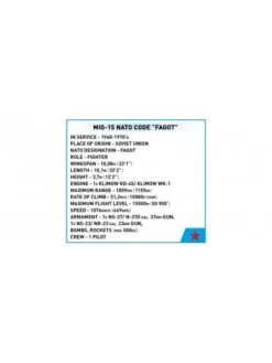 Korean War MIG15 - COBI -BOUTIQUE AERO korean war mig15 fagot cobi 4