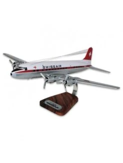 Maquette Bois Swissair Douglas DC6B HB-IBZ « Basel-Land » -BOUTIQUE AERO maquette bois douglas dc 6b hb ibz swiss air 2