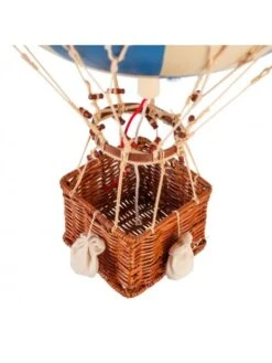 Montgolfière à Carreaux Bleue à Suspendre - Diamètre 32 Cm -BOUTIQUE AERO maquette montgolfiere bleue a carreaux diametre 32 cm 2