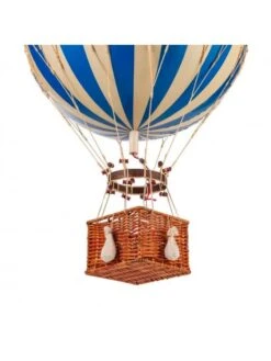 Montgolfière Rayures Ivoires Et Bleues à Suspendre - Diamètre 42 Cm -BOUTIQUE AERO maquette montgolfiere bleue diametre 42 cm 1