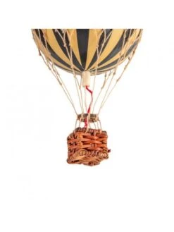 Maquette Bois Montgolfière à Suspendre Rayures Ivoires Et Noir - Diamètre 8,5 Cm -BOUTIQUE AERO maquette montgolfiere bleue diametre 42 cm 10