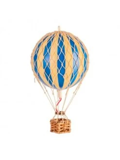 Montgolfière Rayures Ivoires Et Bleues à Suspendre - Diamètre 42 Cm -BOUTIQUE AERO maquette montgolfiere bleue diametre 42 cm 4