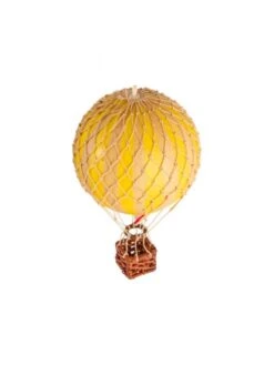 Montgolfière Jaune à Suspendre - Diamètre 8,5 Cm -BOUTIQUE AERO maquette montgolfiere jaune diametre 8 cm 2