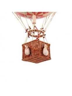 Montgolfière à Carreaux Rouge à Suspendre - Diamètre 32 Cm -BOUTIQUE AERO maquette montgolfiere rouge a carreaux diametre 32 cm 2