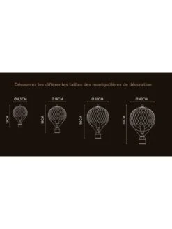 Montgolfière Noire à Suspendre - Diamètre 18 Cm -BOUTIQUE AERO montgolfiere noire a suspendre diametre 18 cm 4