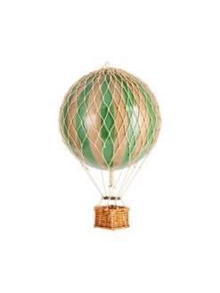 Montgolfière Verte (et Or) à Suspendre - Diamètre 18 Cm