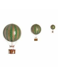 Montgolfière Verte (et Or) à Suspendre - Diamètre 18 Cm -BOUTIQUE AERO montgolfiere verte a suspendre diametre 18 cm 4