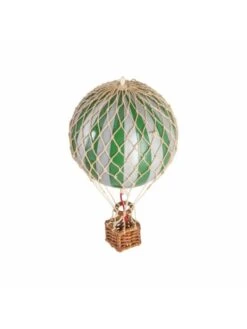 Montgolfière Verte (et Argent) à Suspendre - Diamètre 8,5 Cm -BOUTIQUE AERO montgolfiere verte a suspendre diametre 85 mm 1